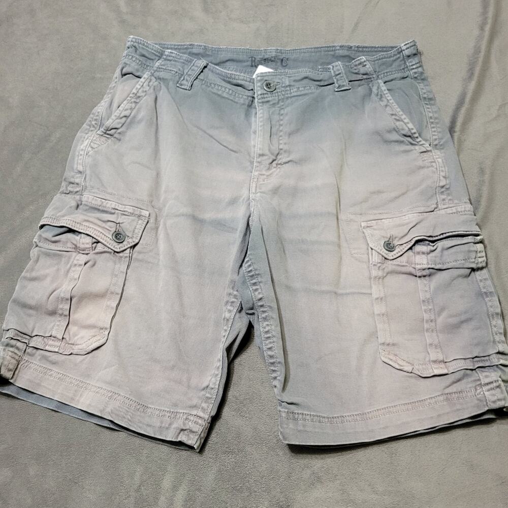 Roebuck& co.‎ Cargo Shorts Mens Size 36 Blue Naturally Worn Sun Washed Vtg Pants